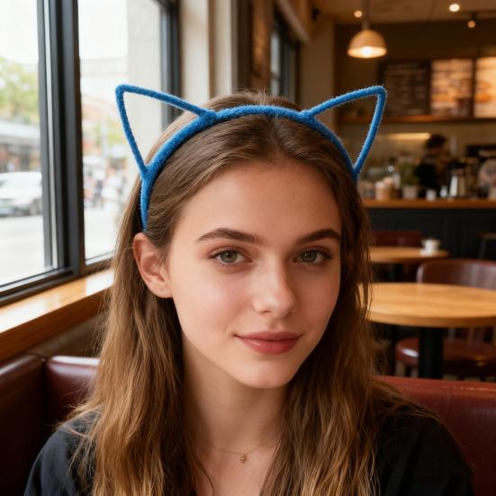 2ks Čelenky s kočičími uši Leopardí potisk Černá kočka Kotě Zvířecí uši Vlasová obruč Halloweenská kostýmová párty Cosplay doplňky