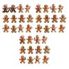 Christmas Fireplace Ornament Set Gingerbread Man Wooden Ornaments, Cute Xmas Tree Vintage Style Holiday Favors Hanging Decoration for Party
