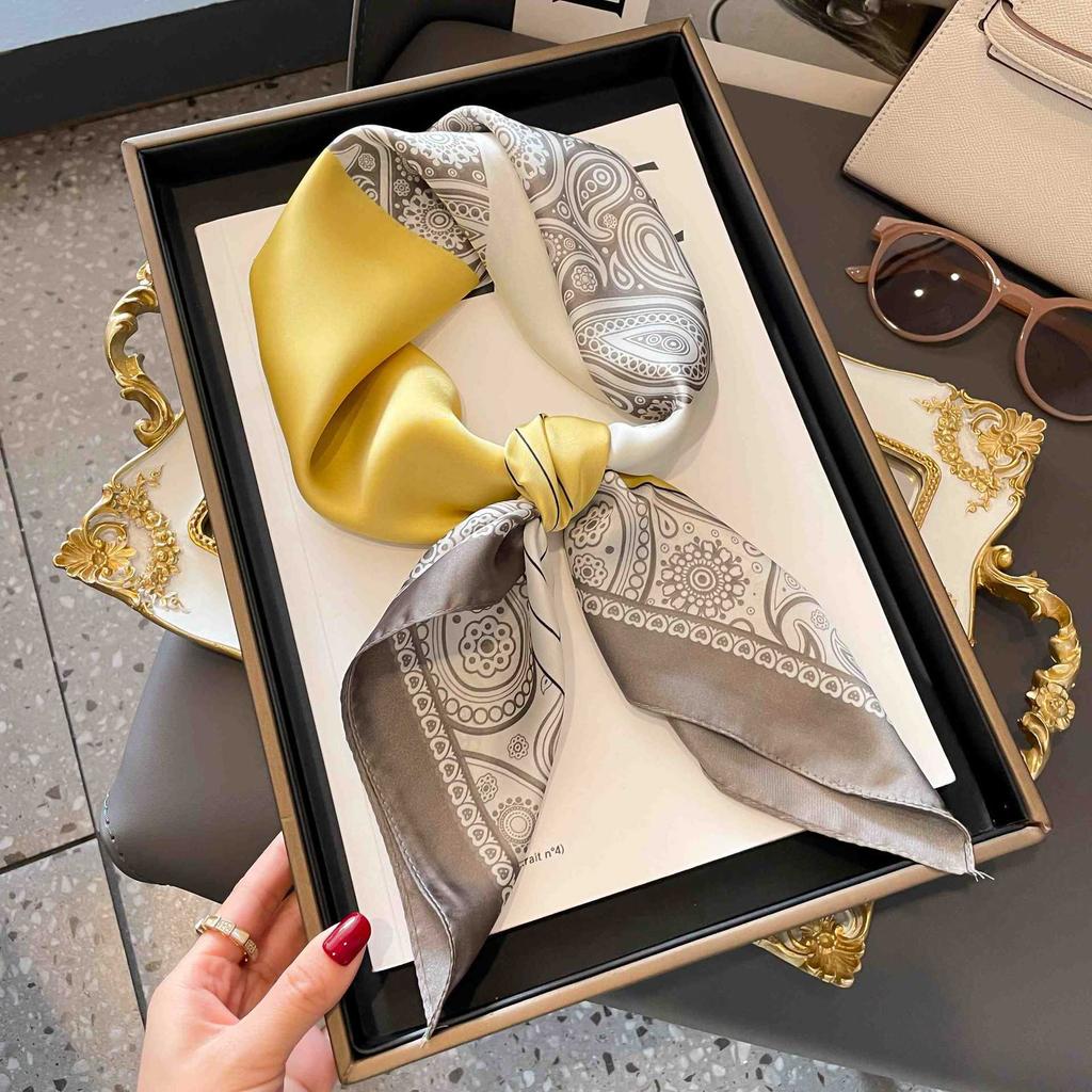 New versatile fashion silk small square scarf professional scarf silk scarf spring and summer matching scarf temperament simple silk scarf