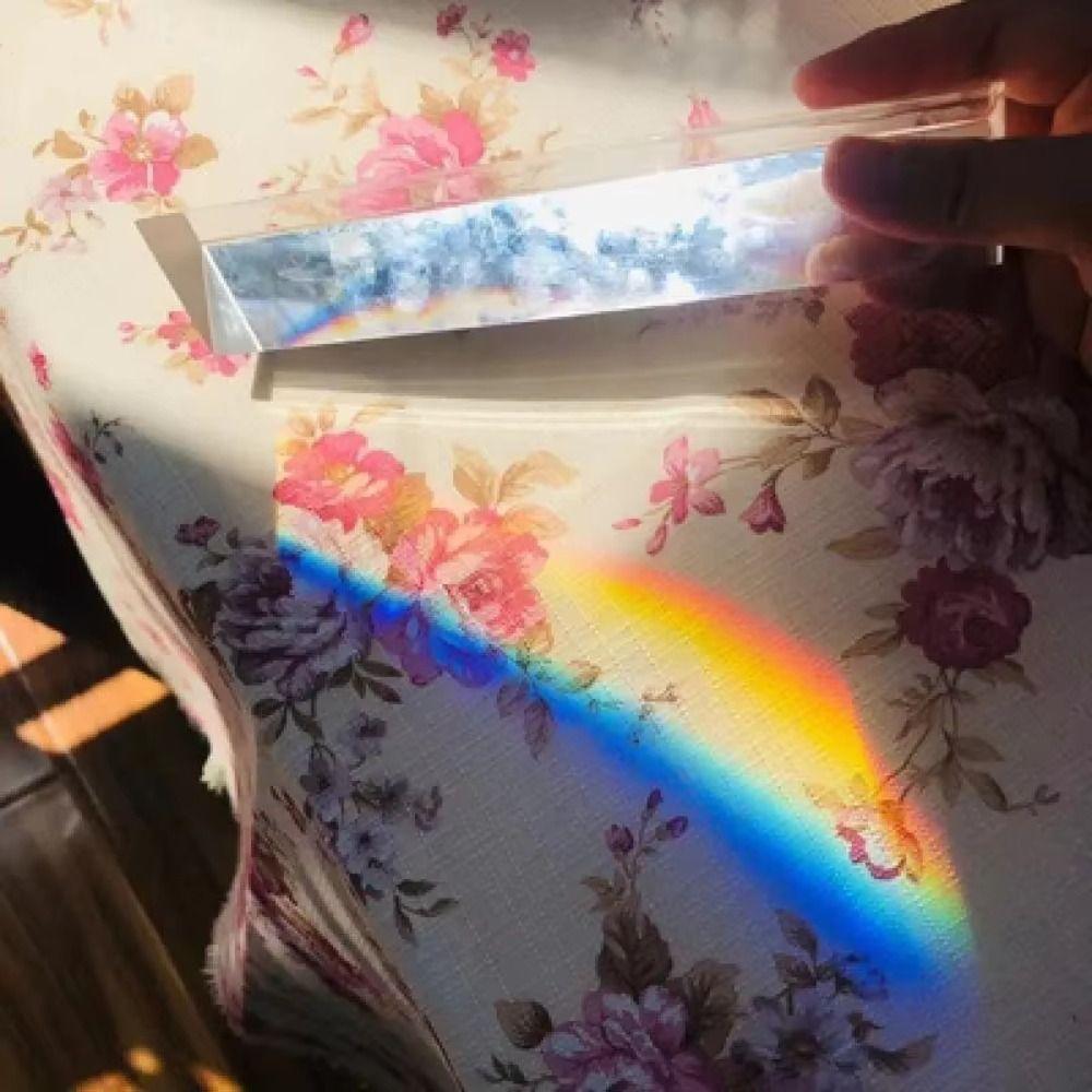 Seven Color Triangular Prism Length Size Crystal Prism Optical Prisms  Physics Teaching