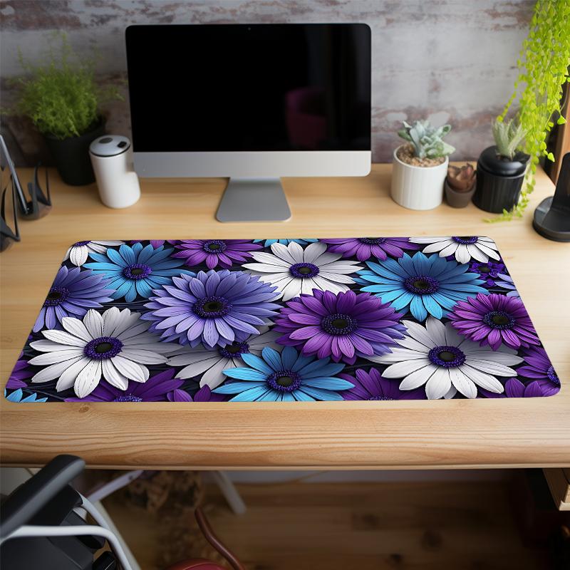 Large purple Daisy flower rubber mouse pad non-slip game table mat Office home computer keyboard pad gaming accessories gift
