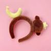 Hair Accessories Dachshund Hair Hoop Plaid Bow Cartoon Monkey Hairband Red Plush Headband  Girls