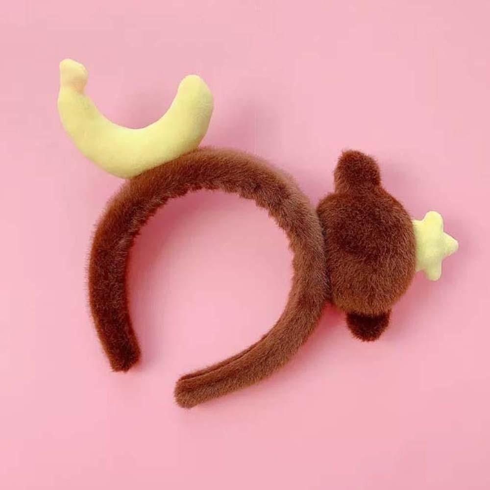 Hair Accessories Dachshund Hair Hoop Plaid Bow Cartoon Monkey Hairband Red Plush Headband Girls