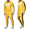 Completo da uomo invernale con cappuccio in misto cotone Tuta sportiva con stampa Marshmello Smile