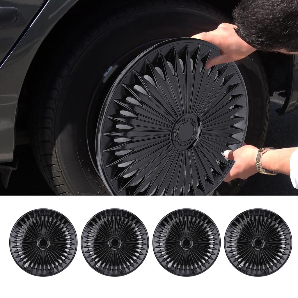 4 Pcs 17in Hub Stylish Look Wear Proof ABS Fit R17 Wheel Cover for Most Cars Truck SUV
