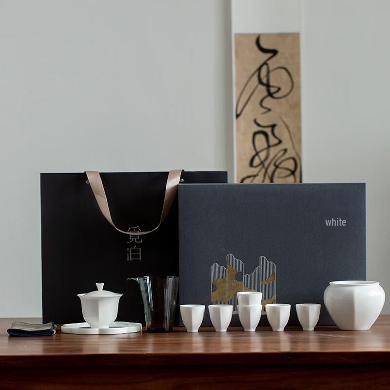 Tulip White Porcelain Gaiwan Kung Fu Tea Set