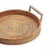 Handcrafted Bamboo Serving Tray with Stylish Wooden Handles