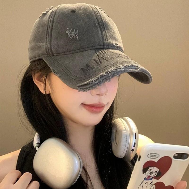 Denim Baseball Cap Men Women Vintage Distressed Wide Brim Sun Hat Casual Summer Accessory