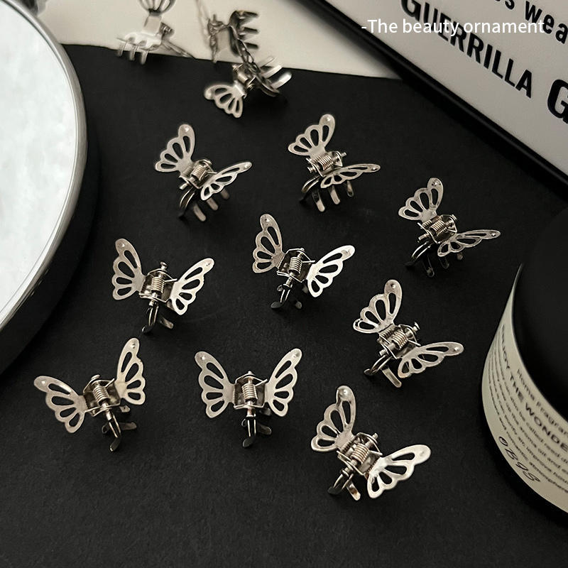 10-20 Pcs Mini Hollow Out Butterfly Design Sweet Hair Clip Retro Bangs Fixed Clip Decoration Hair Grasping For Women And Girls