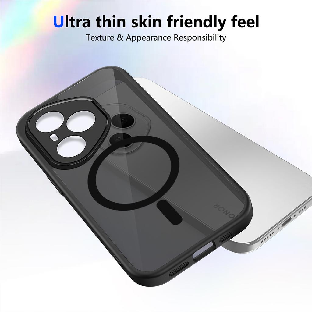 Case For Honor 400 Pro Armor Matte Frosted Clear Magnetic Wireless Charge Cover For Honor 400 Lite X9C X6C X60 Pro 5G Funda