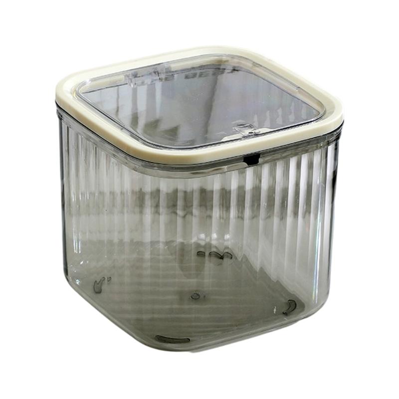 Press To Open Clear Desk Trash Bin Multifunctional Storage Container For Makeup Tool