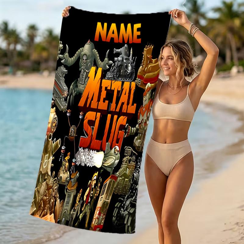 Customizable personalized beach towels Metal Slug themed designs.Suitable for the beach, yoga, sports;ideal as beach accessories