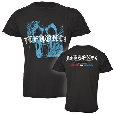 T-shirt Deftones Static Skull Nera Nuova Ufficiale