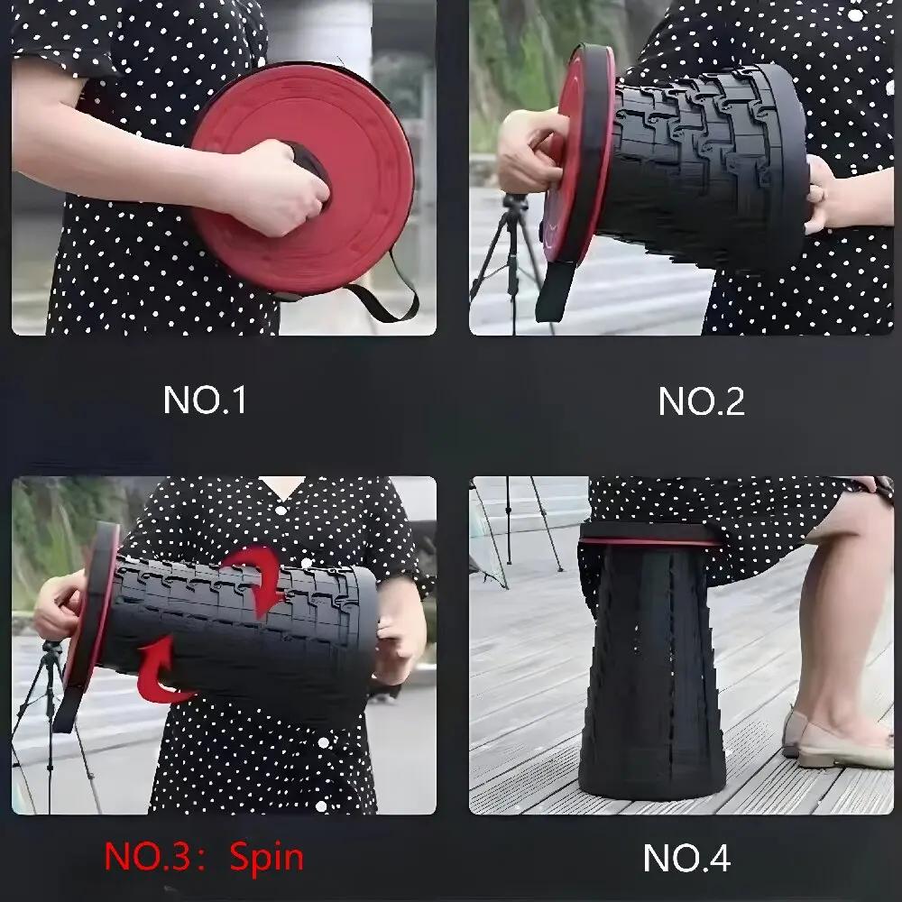Rainbow Folding Stool, Folding Telescope Stool, Adjustable Plastic Fishing Stool, Outdoor Travel Folding Stool