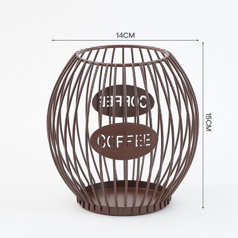 Nordic Style Coffee Mate Iron Coffee Shop Counter Open Display Rack Coffee Capsule Organiser
