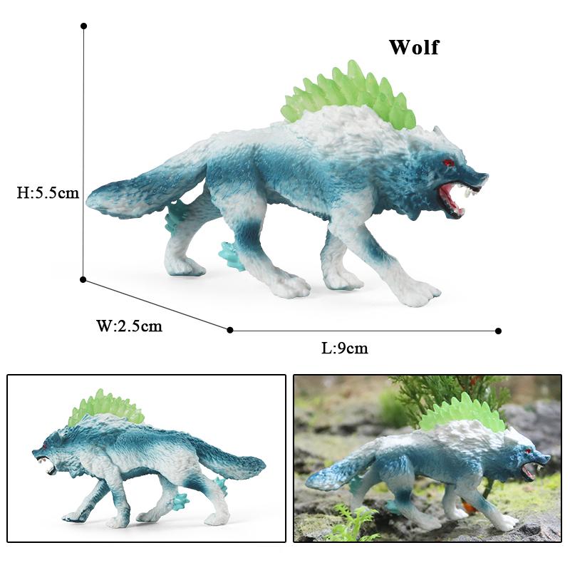 Oenux Wild Beast Animals Small Gray Wolf Maned Wolf Baby Wolves Simulation Model Action Figures Collection PVC Gift Kid Toy Gift