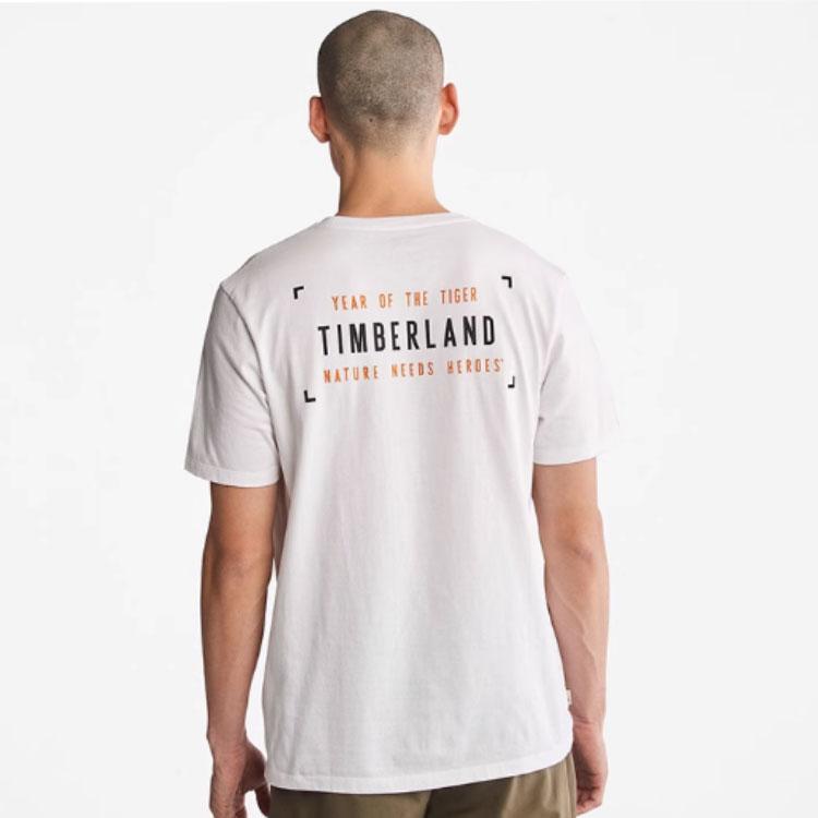 Timberland Tiger Year Series Camouflage Print Logo Round Neck Short Sleeve T-Shirt Men Tops White A27GP-100
