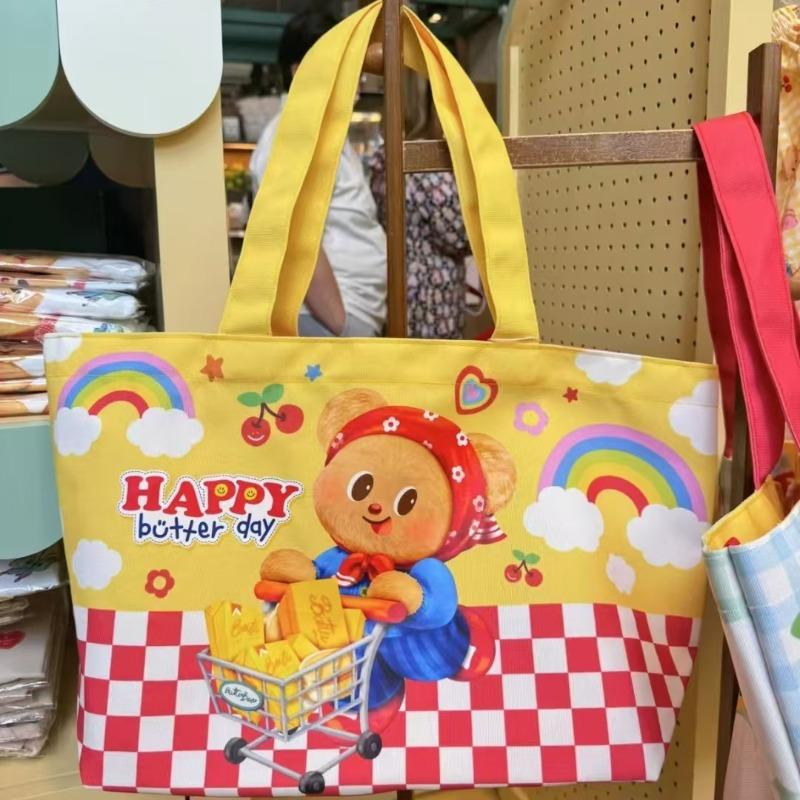 

New Butter Bear Large Capacity Tote Bag New Canvas Bag Shoulder Bag Handbag Shopping Bag