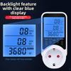 Energy Monitor Socket with Backlit LCD Display Current Voltage Timing Controller for Accurate Energy Usage Tracking