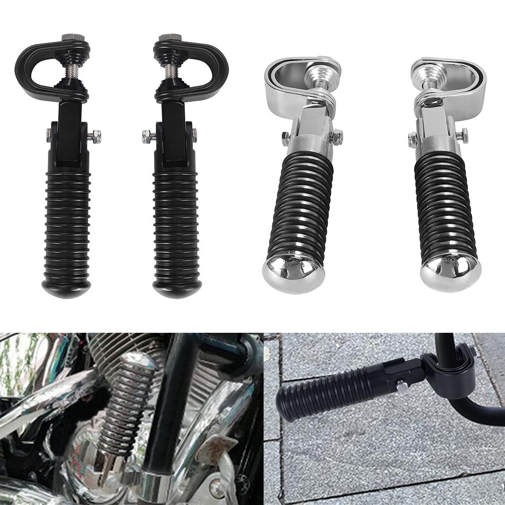 Engine Guard Footpegs Motorbike Parts Foot Pegs Pair Of Motorcycle Foot Pegs Clamp Footrest Mount For 1in Engine Crash Guard чёрный