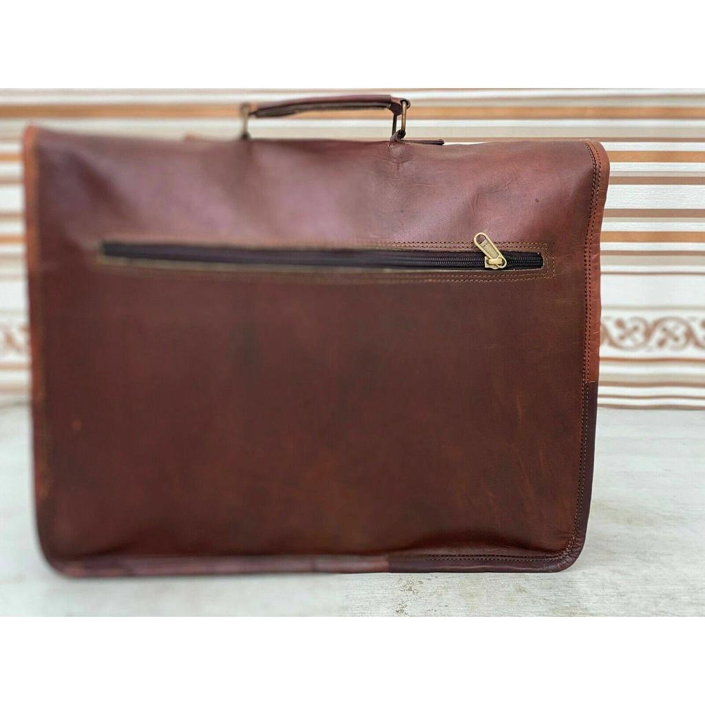 Vintage Brown Messenger Shoulder Laptop Bag Briefcase (Handbag) Men Leather