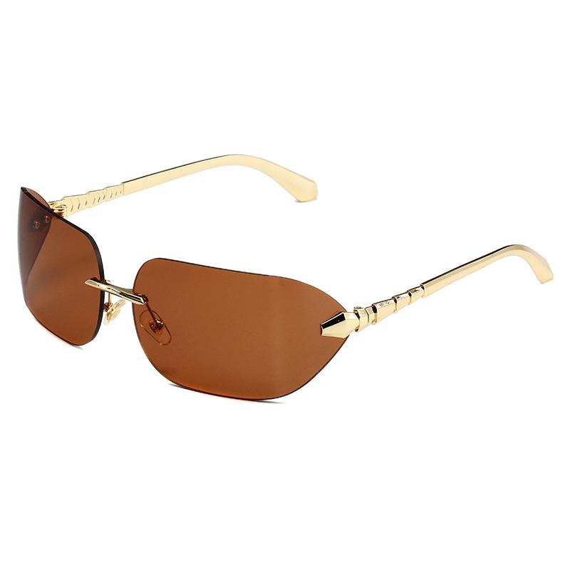 Premium snake pattern metal temple windproof sunshade curved sunglasses men's and women's European and American sunglasses large frame thin glasses