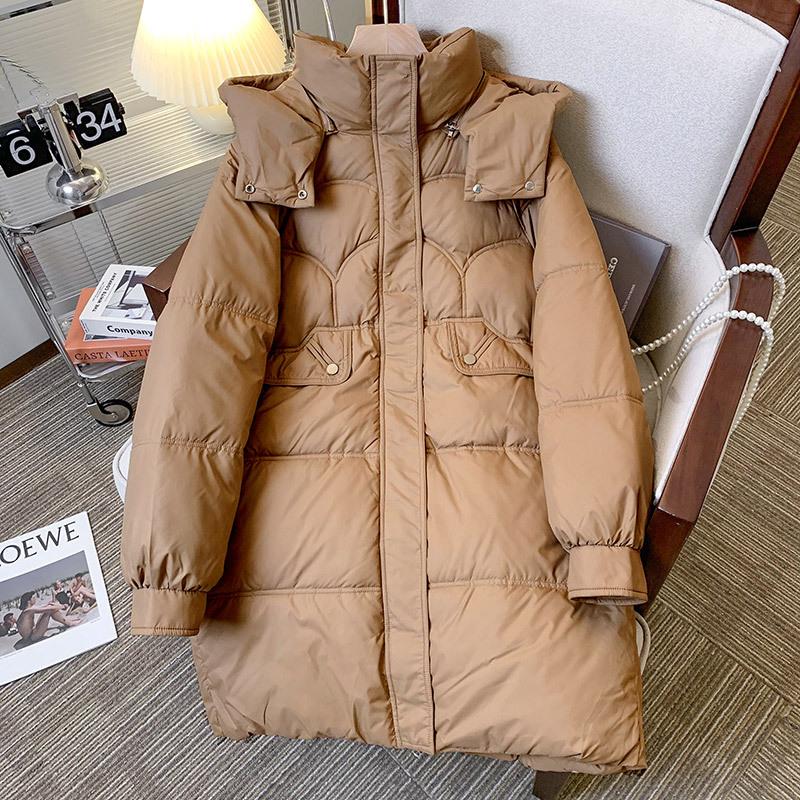 Winter New Down  Clothes Women's Medium and Long Loose  Clothes Thickened Outer Wear Warm  Jackets Fashionable