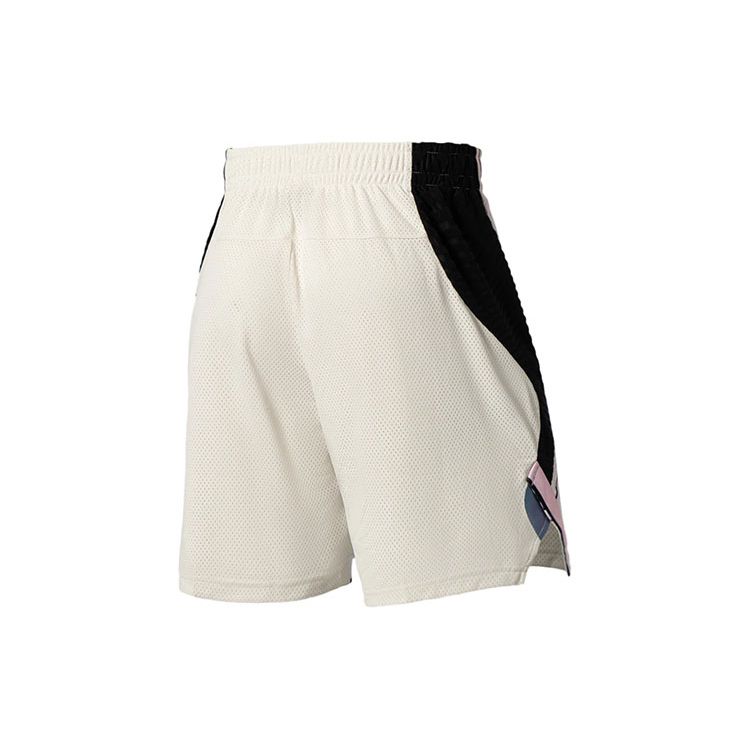 Li-Ning Professional Basketball Series Breathable Sleeveless Jersey Elastic Waist Shorts Basketball Set Men sportswear Cloud-White AATS001-2