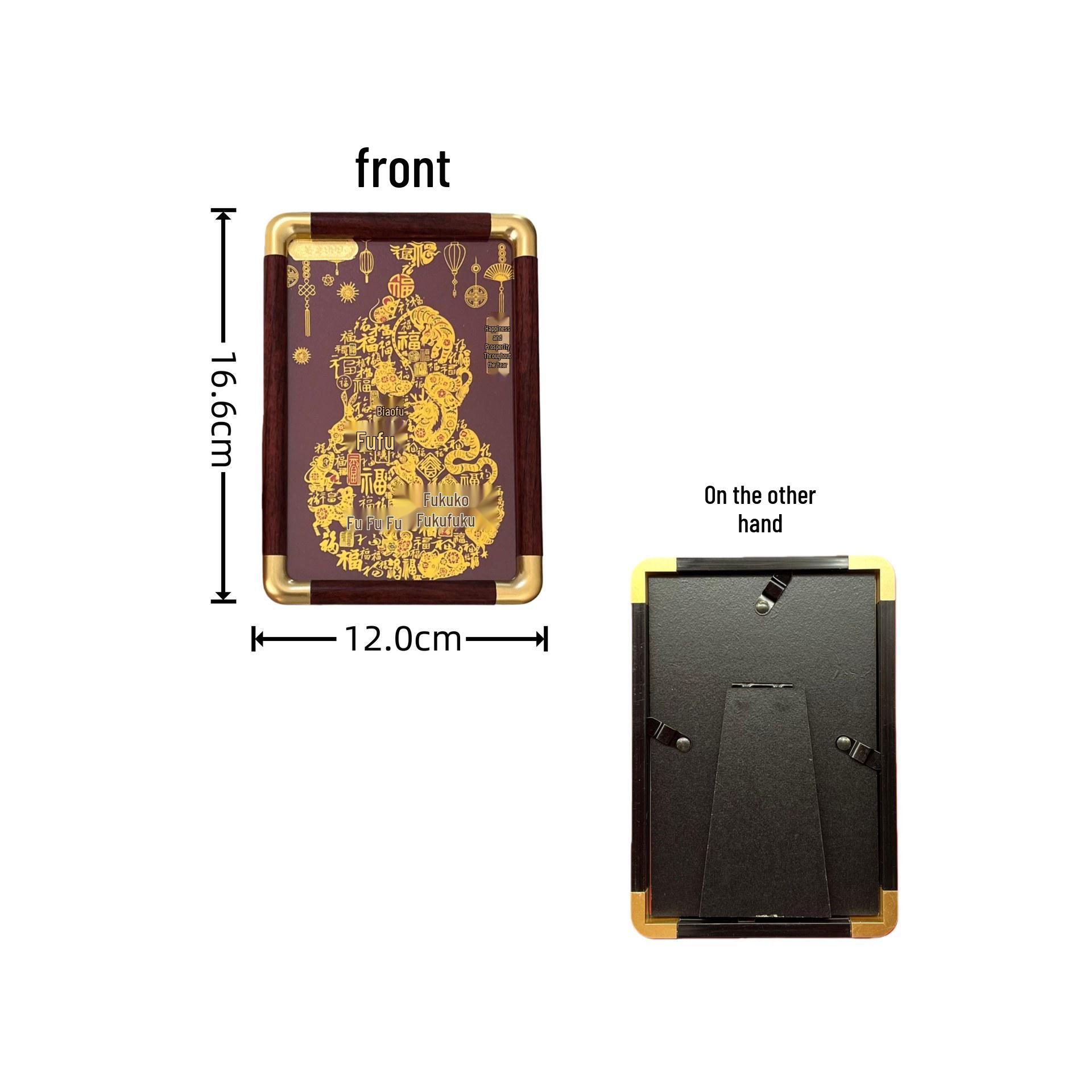 999 Gold Creative Photo Frame Stand - Office/Desktop Ornament & Business Souvenir Yellow Base Ornament