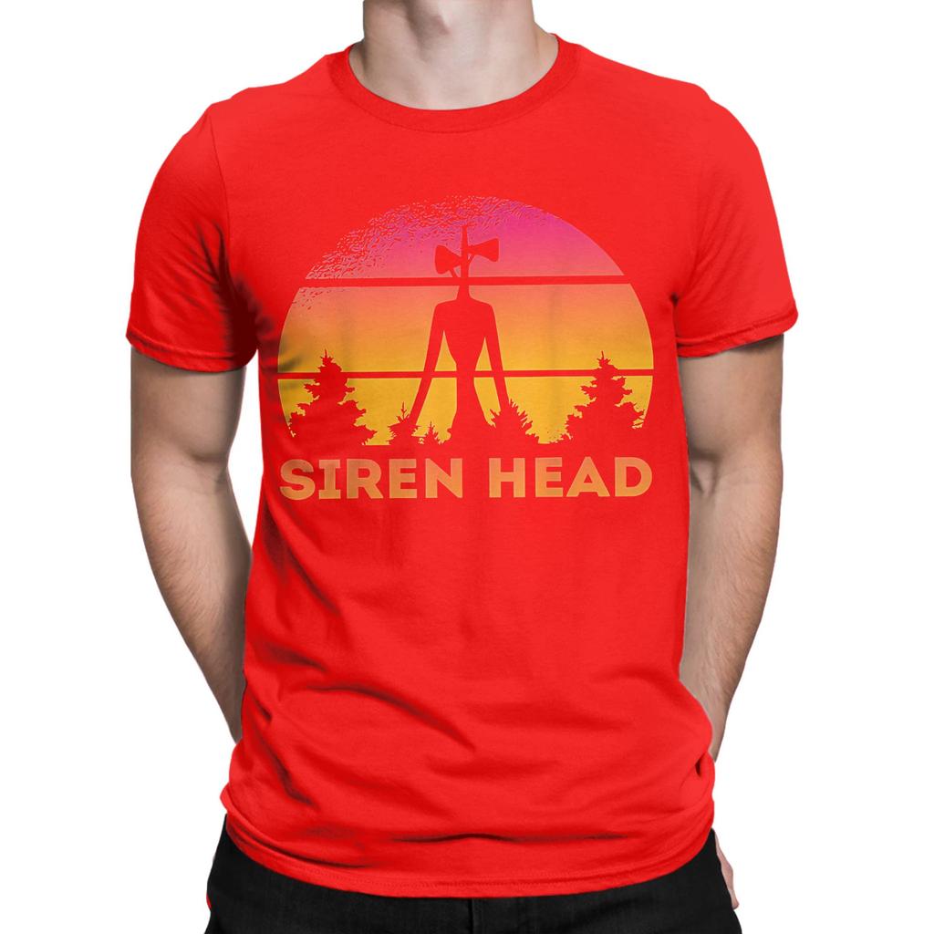 Siren Head Sunset Retro Graphic 100 Cotton Tshirt Siren Head Tees Tops For Unisex