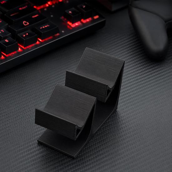 Portable Desktop Controller Holder, 3D Printed Gaming Controller Display Stand Fits 2 Controllers, Universal Storage Organizer, Gifts for Gamers