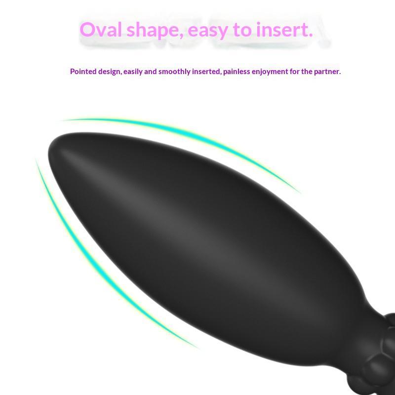 Silicone Metal Rolling Bead Anal Plug Wearable Butt Plug G-Spot Massage Anus Stimulation Adult Sex Toy for Solo Play