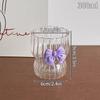 300ML Bow Decor Glass Cups  Transparent  Coffee Milk Mug Cartoon Striped  Water Cup  Drinkware Kitchen Desk  Decor  Girls Gift