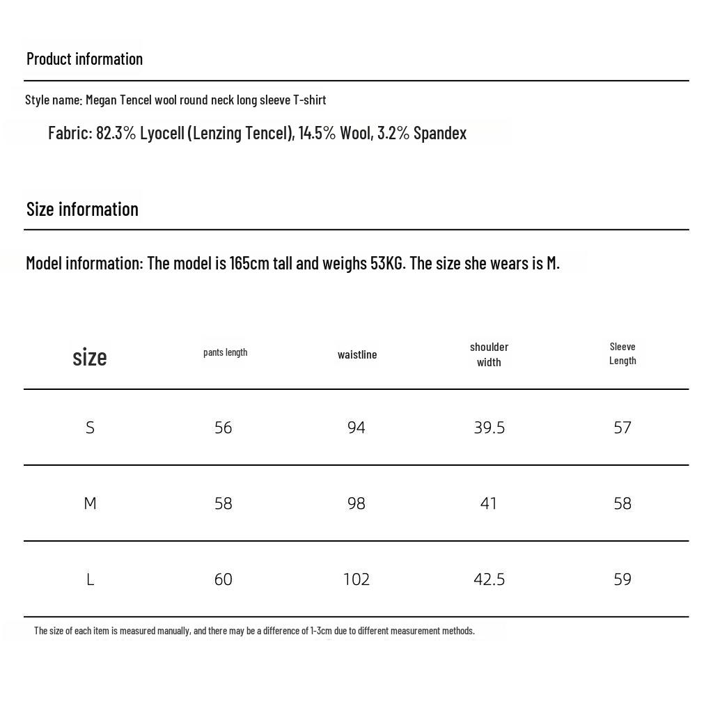 [UpperClass Series] Women's Tencel Wool Round Neck Long Sleeve Top