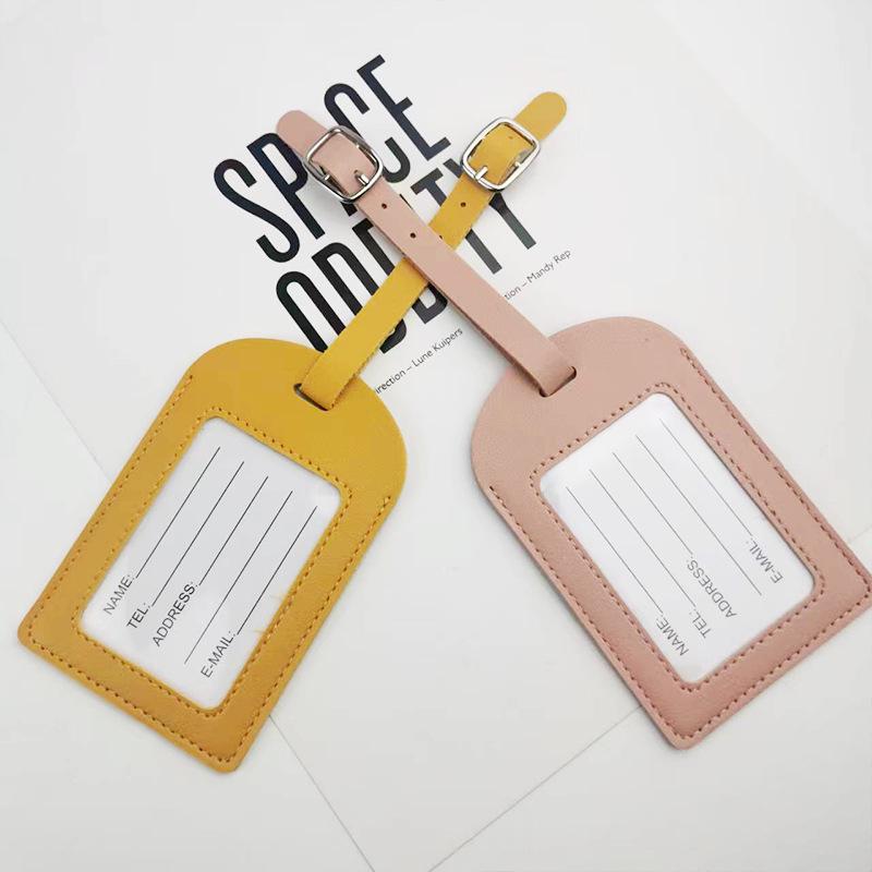 Přizpůsobitelná PU kožená jmenovka na zavazadla s logem společnosti pro přeshraniční cestování