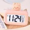 1pc Digital Clock Temperature Display Large Screen Electronic Date And Day Alarm Piggy Shape Desktop Clock