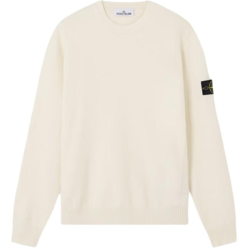 

Stone Island Solid Color Crew Neck Long Sleeve Sweater Men sweater Ivory K2S155100001S00A1-V0093 L