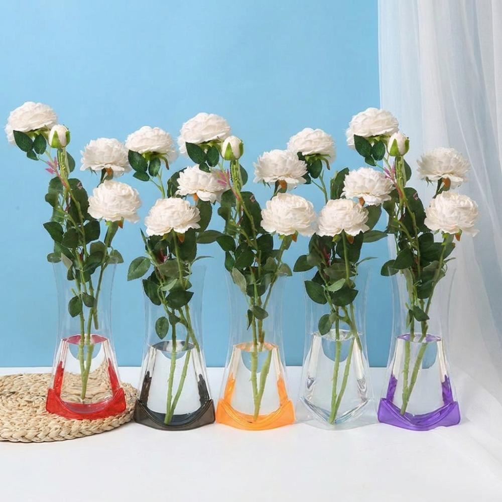 5Pcs Folding Hydroponic Floral Vase Shatterproof Plant Containers  Outdoor Travel
