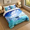 Soft Bedding Set Astro Bot Pattern, 1 Duvet Cover Plus 2 Pillowcases Stylish Bedroom Home Textile