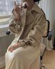 Korean Chic Autumn French Retro Suit Collar Two Buttons Loose Casual Long-sleeved Short Trench Coat Women