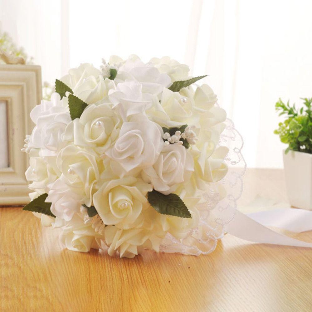 Romantic Artificial Hand Bouquet Silk Flowers Bridesmaid Bouquet Ceremony Anniversary