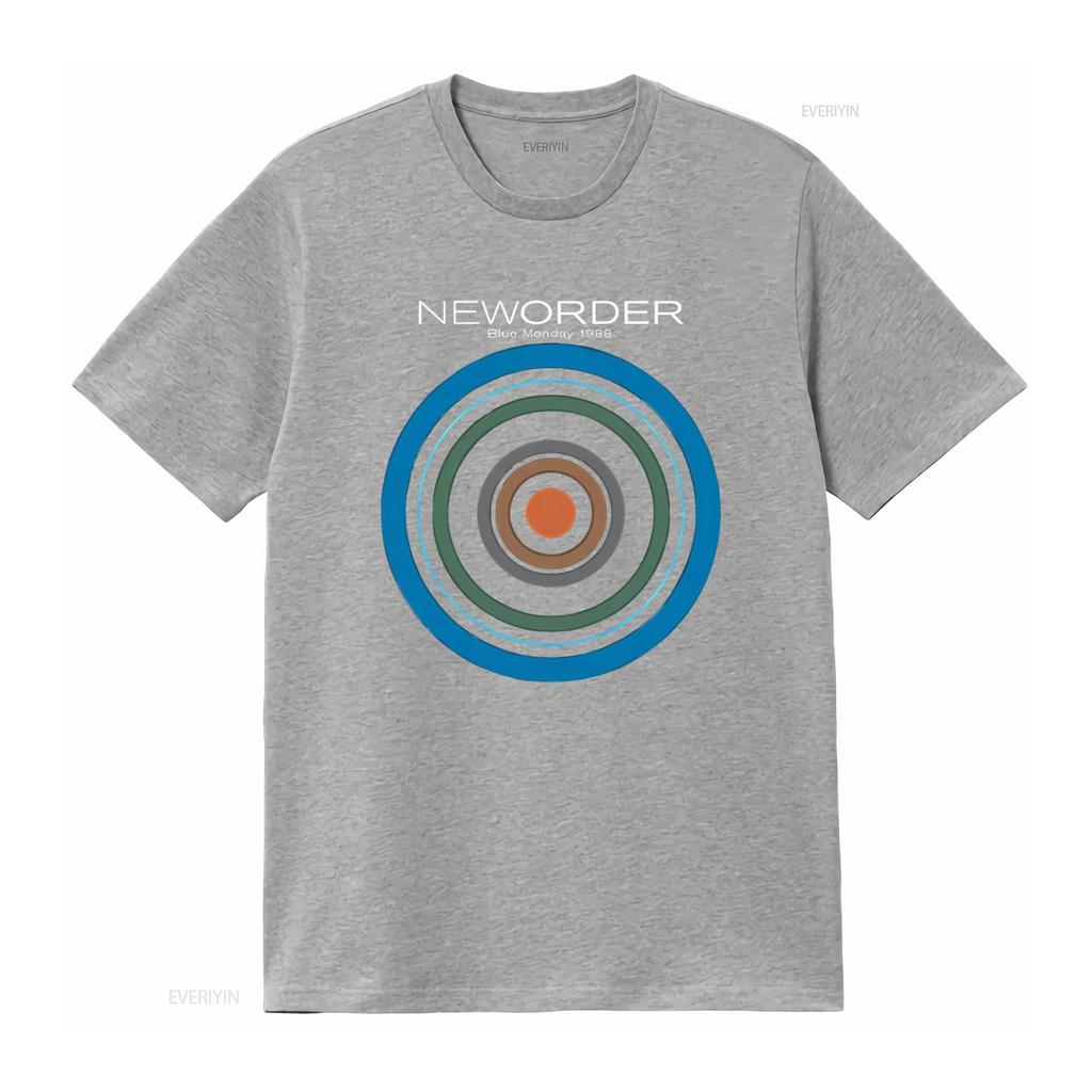 Amplified Adult New Order Blue Monday 1988 T Shirt Print Design Black Vintage Washed Stretched Streetwear Versatile Unisex