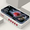 Étui Cordon Motif Fleurs Roses Rouges Pour iPhone 17 Pro Max Funda iPhone 16 15 14 13 Pro Max 11 16E 17E Coque Souple en Silicone
