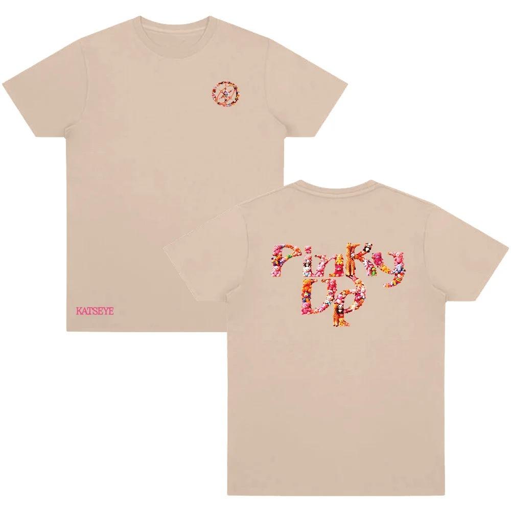 2026 Katseye T-Shirt PINKY UP Cartoon Print T Shirts Cotton Tee Gift for Woman Man Oversized Graphic Short Sleeve Summer Comfort Tops