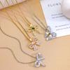 Necklace Exquisite Bow Zircon Necklace Accessories Women Light Luxury Niche Temperament Titanium Steel Clavicle Chain Versatile Accessories Women