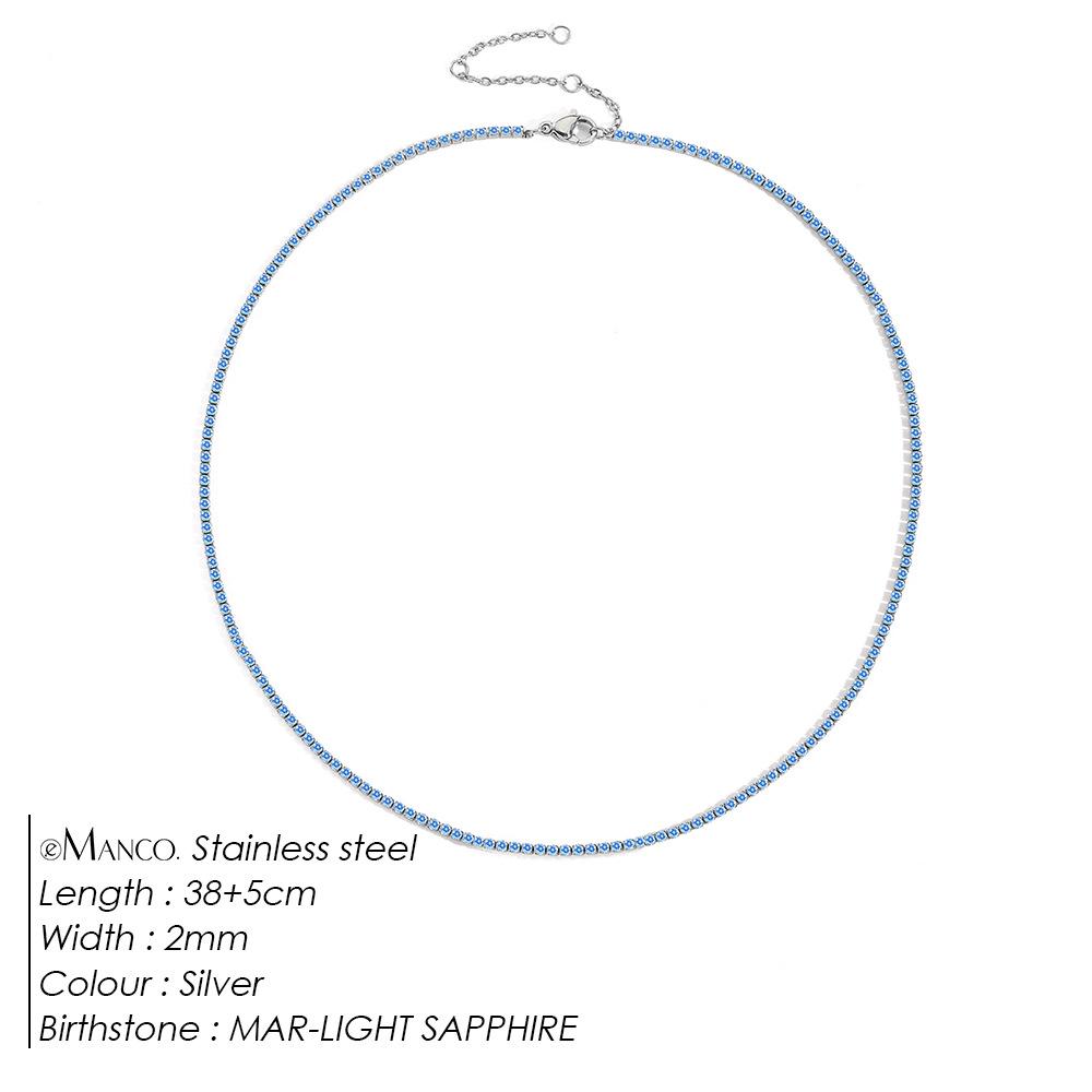 eManco Starry Sky Women's Retro Tennis Necklace - Full Diamond Clavicle Chain with European & American Design, Temperament & Personality Style.