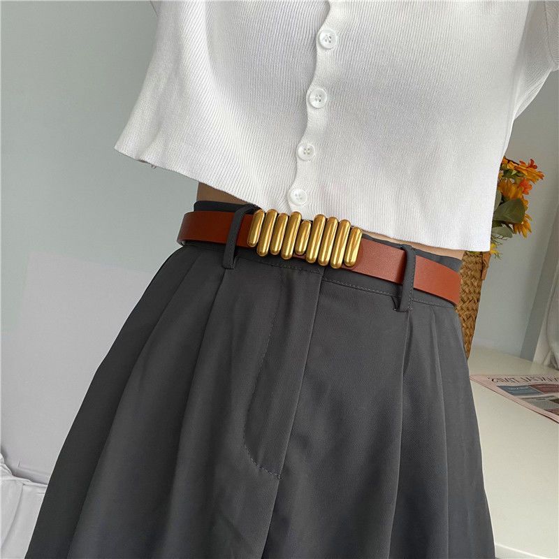 Classic Womens Minimalist Fashion Belt In Black Coffee And Earth Tone For Outfits Modern