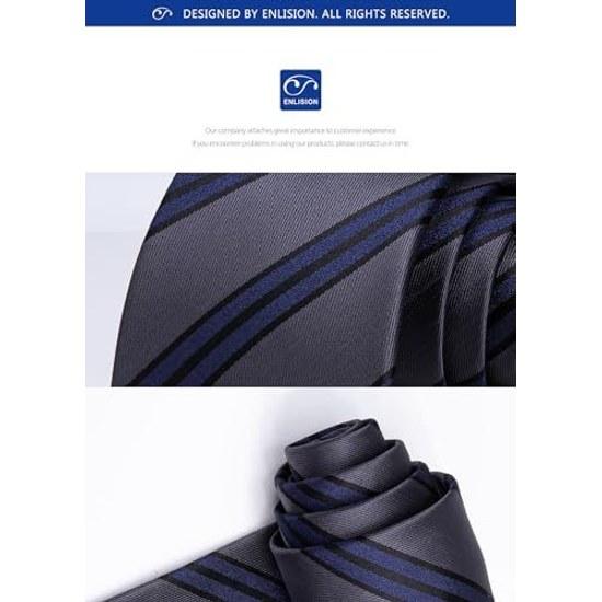 Enlision EC-04 Mens Tie Business Casual No Iron Easy Care 8.5 Width Handkerchief Thickness Formal Employment Entrance Ceremony Graduation Gift