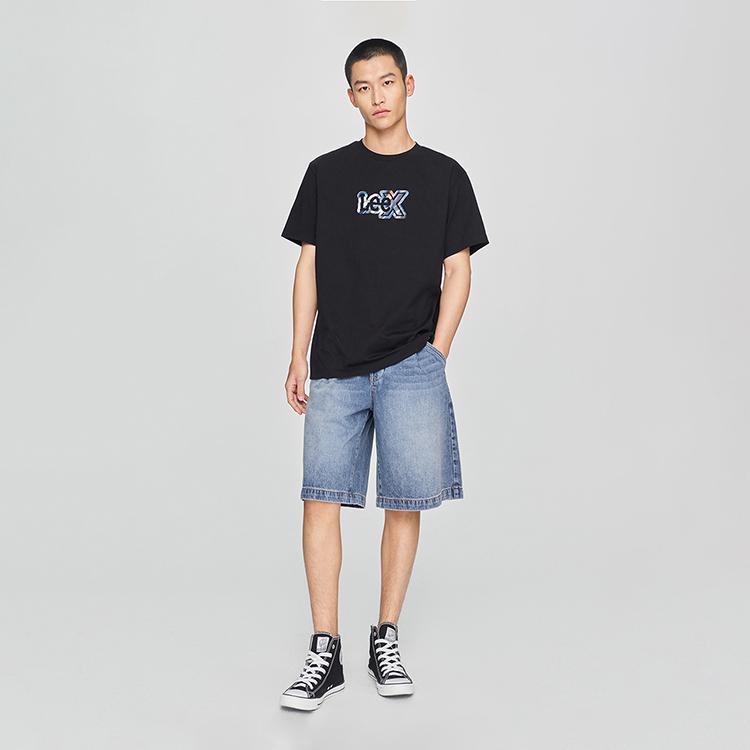 Lee T-Shirts Men's Black Crew Neck Moderate LMT0098184LE00FK11000