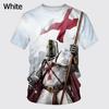 Knights Templar Graphic T Shirt For Men 3D God Wills It Print Tee Shirts Cruciata Teutonic Order T-shirt Cool Cross Sh… More